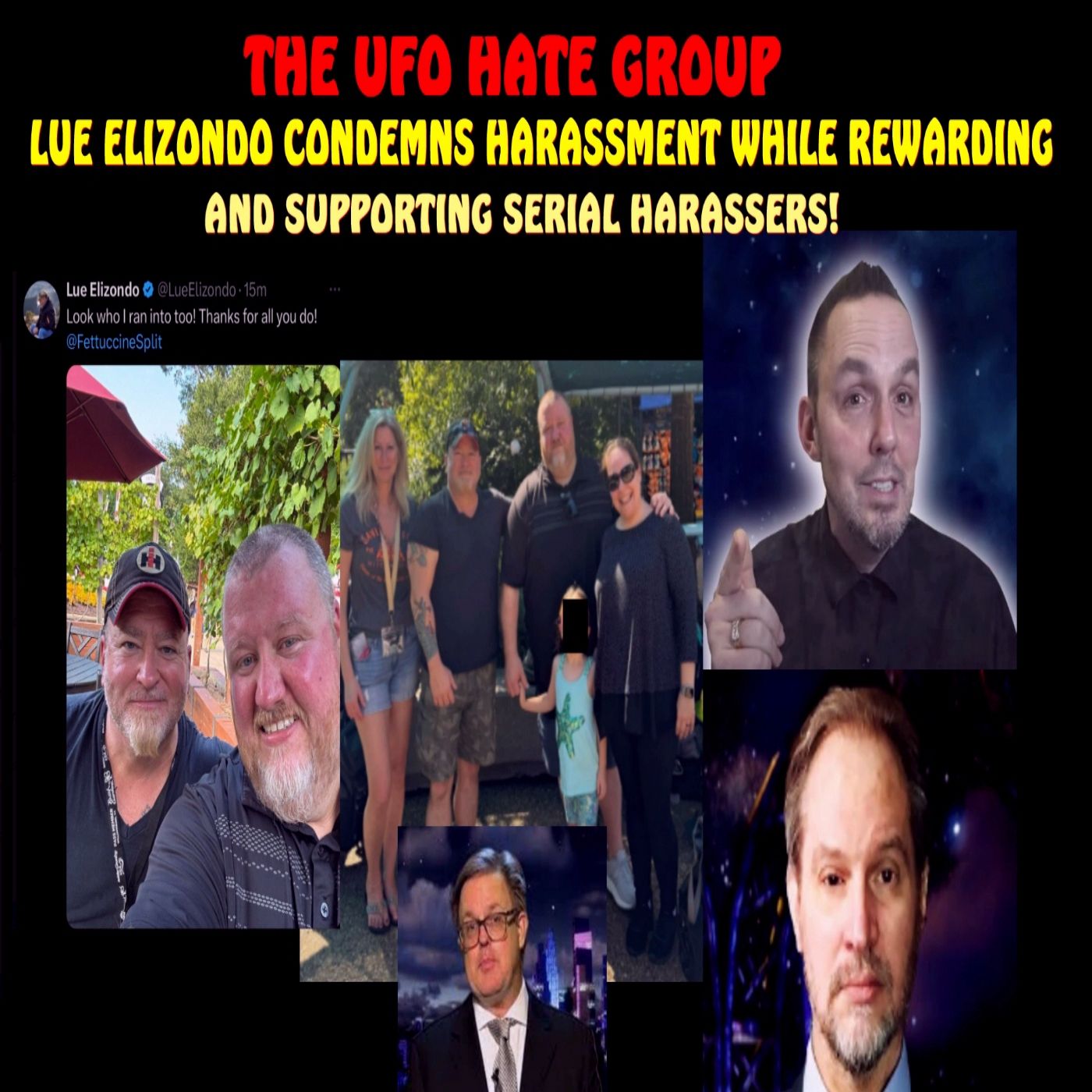 Lue Elizondo condemns harassment while rewarding and supporting serial harassers!