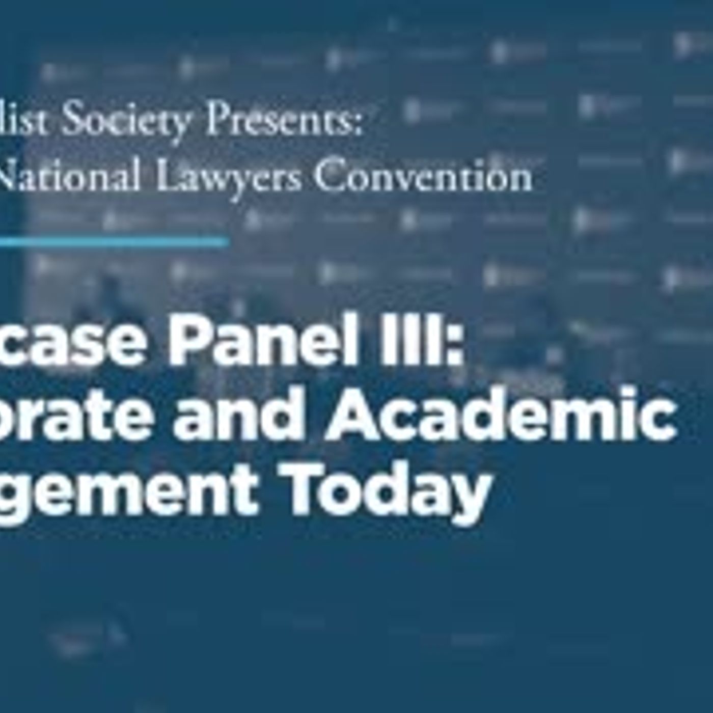 Showcase Panel III: Corporate and Academic Management Today