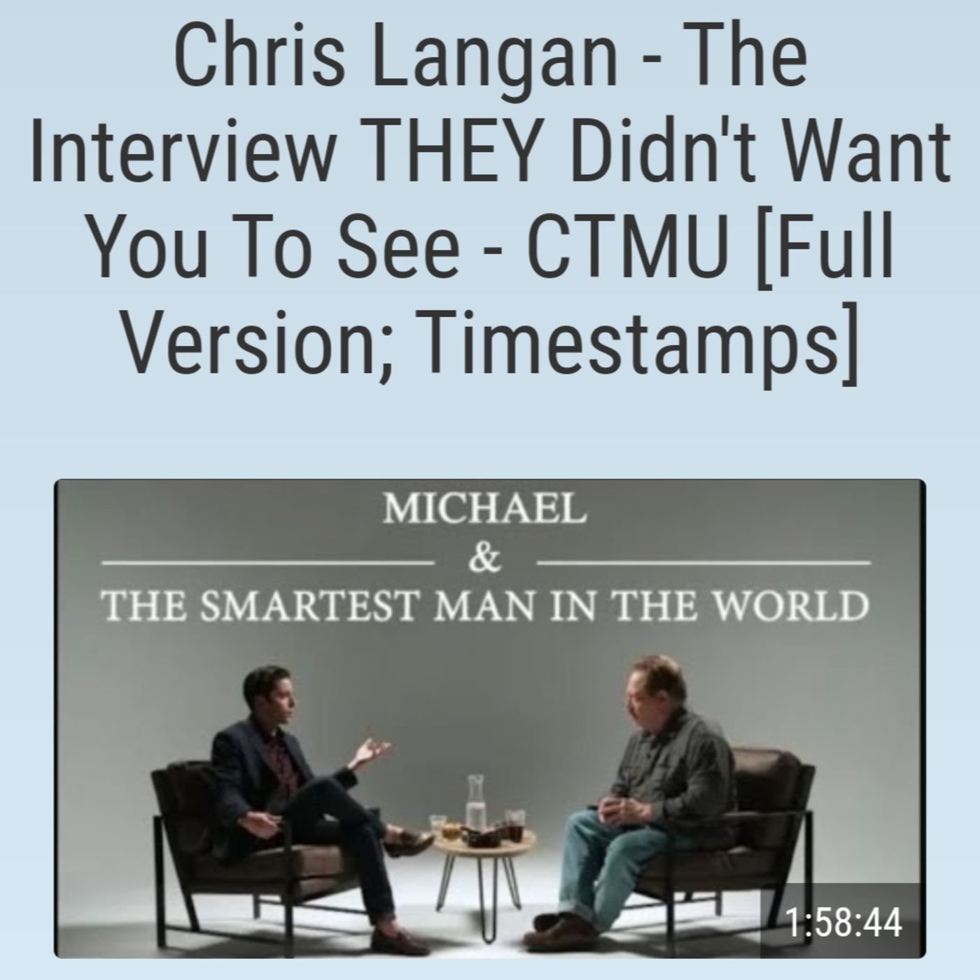 Chris Langan - The Interview THEY Didn't Want You To See episode artwork