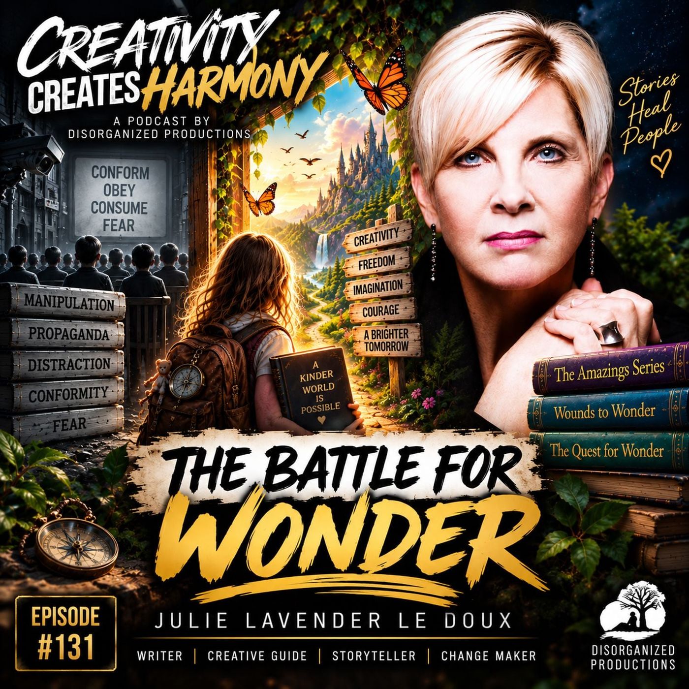 #131 Creativity Creates Harmony: Fear, Healing, and The Quest for Wonder with Julie Lavender LeDoux episode artwork