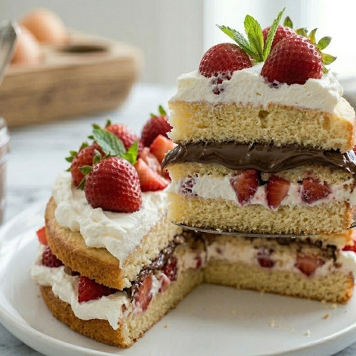 Torta con Pan di Spagna pronto: la ricetta furba con Panna, Nutella e Fragole episode artwork