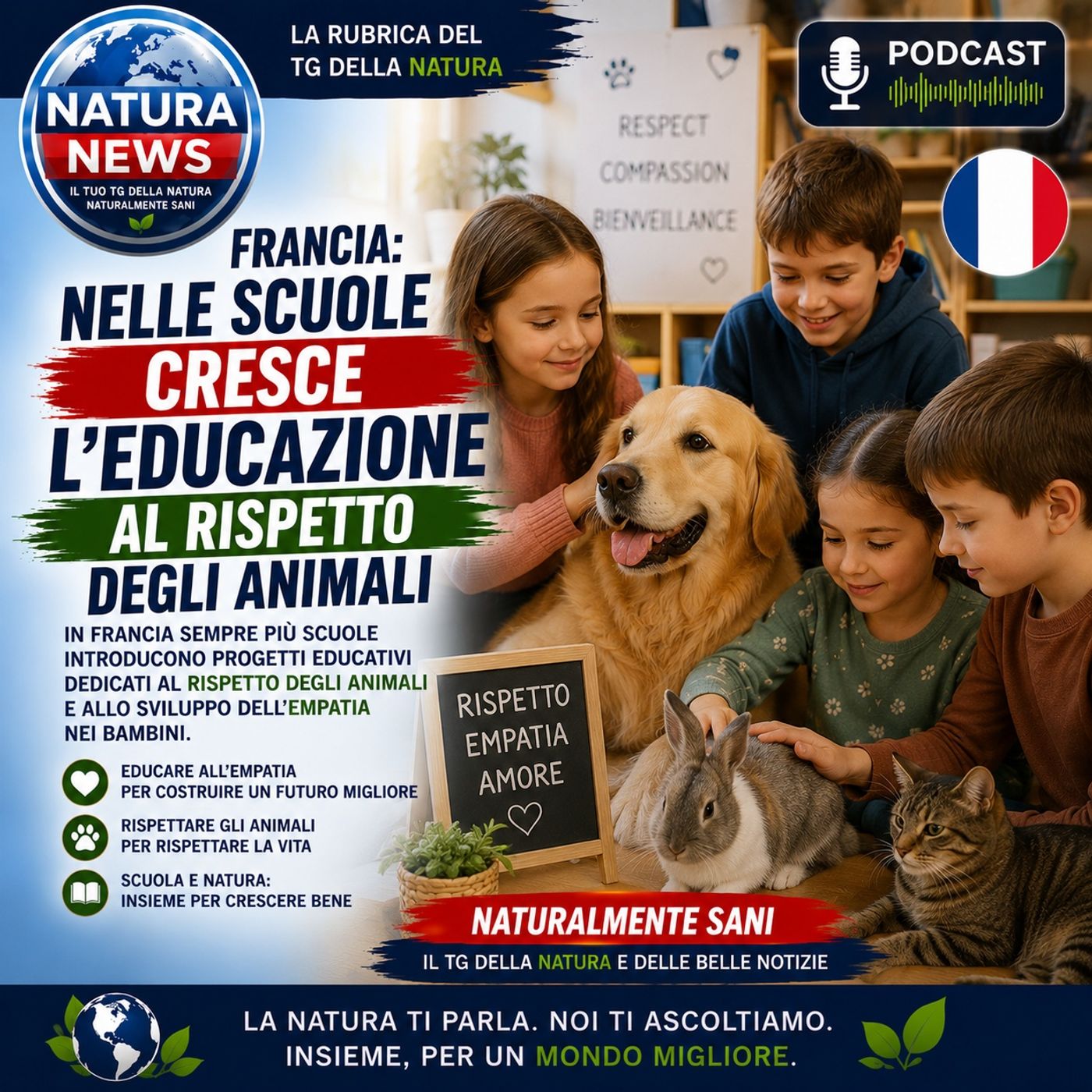 Francia: nelle scuole cresce l’educazione al rispetto degli animali episode artwork