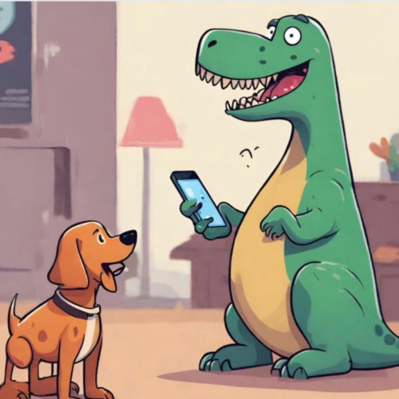 Ana la perrita que todos los días hablaba por what app con un dinosaurio tirano Rex