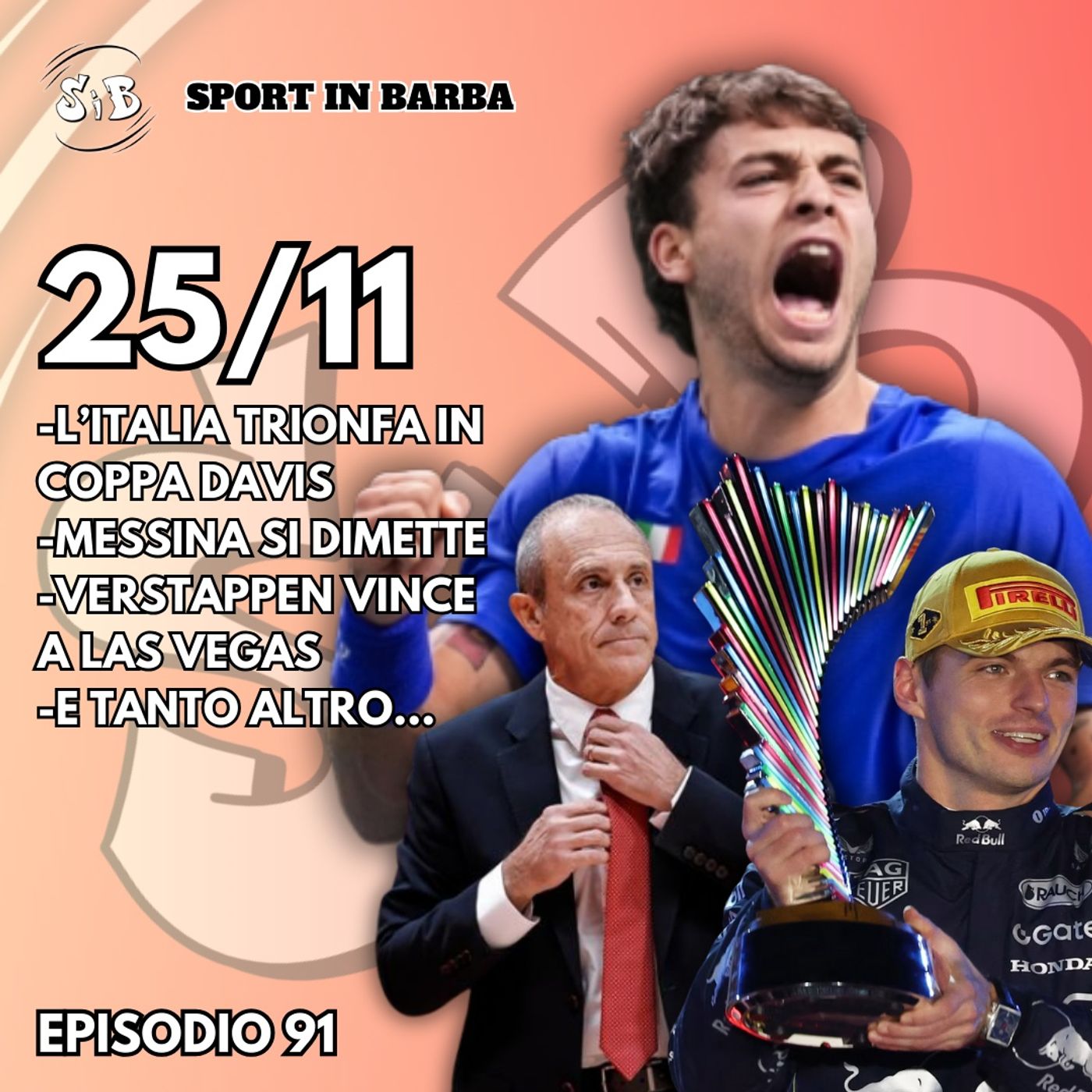 Episodio 91 - L'ITALIA vince la COPPA DAVIS; MESSINA si dimette; VERSTAPPEN c'è; e tanto altro...