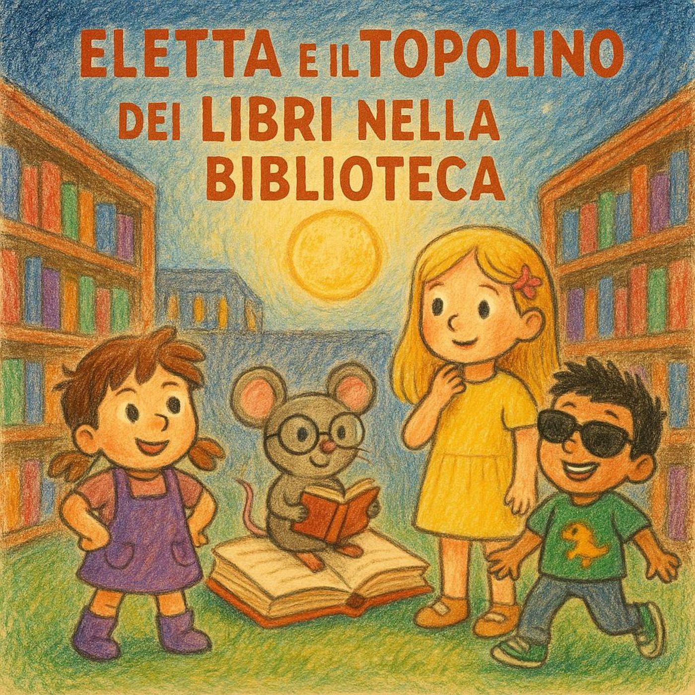 Eletta e il Topolino dei Libri nella Biblioteca