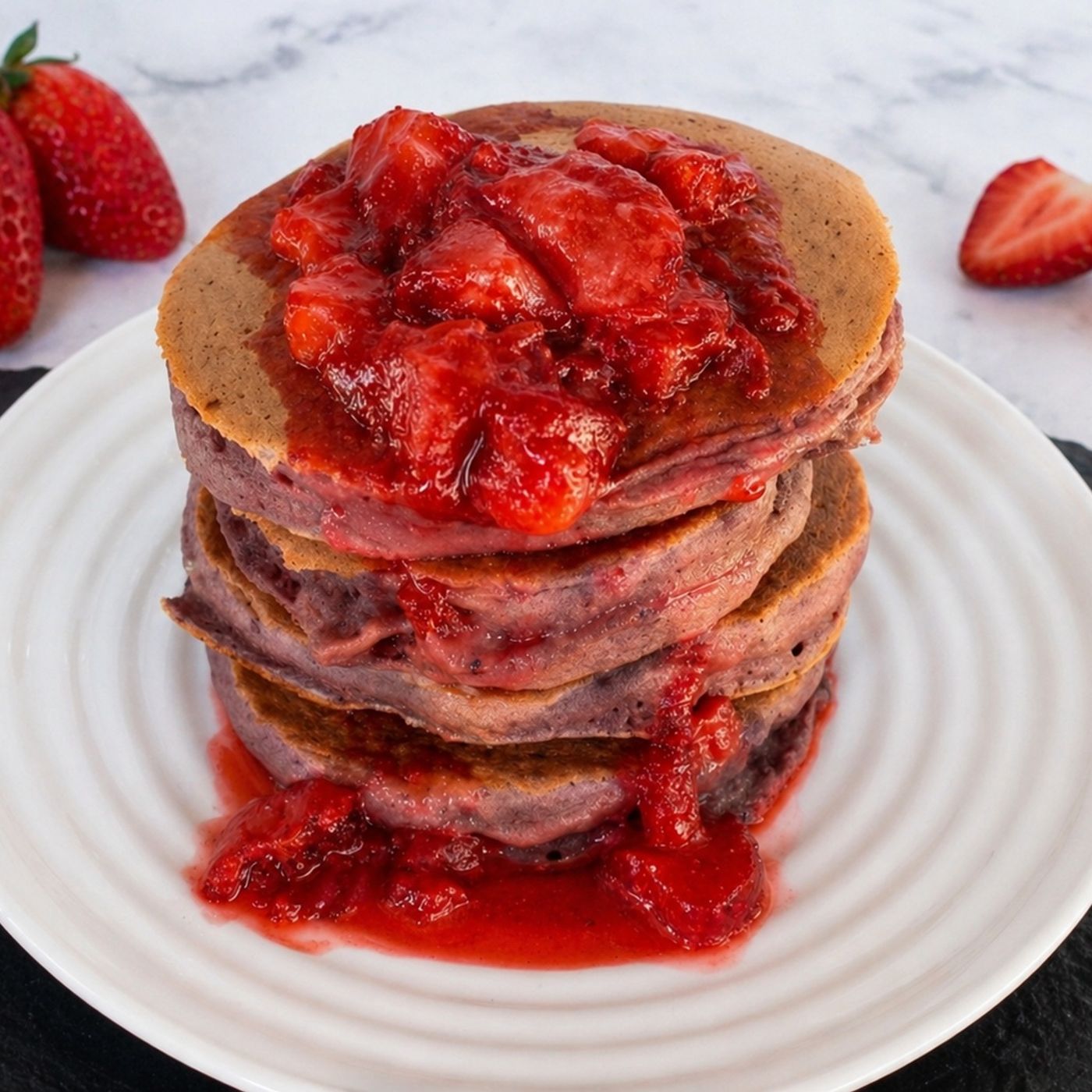 Pancake alle fragole soffici e alti: senza latte, pronti in pochi minuti episode artwork