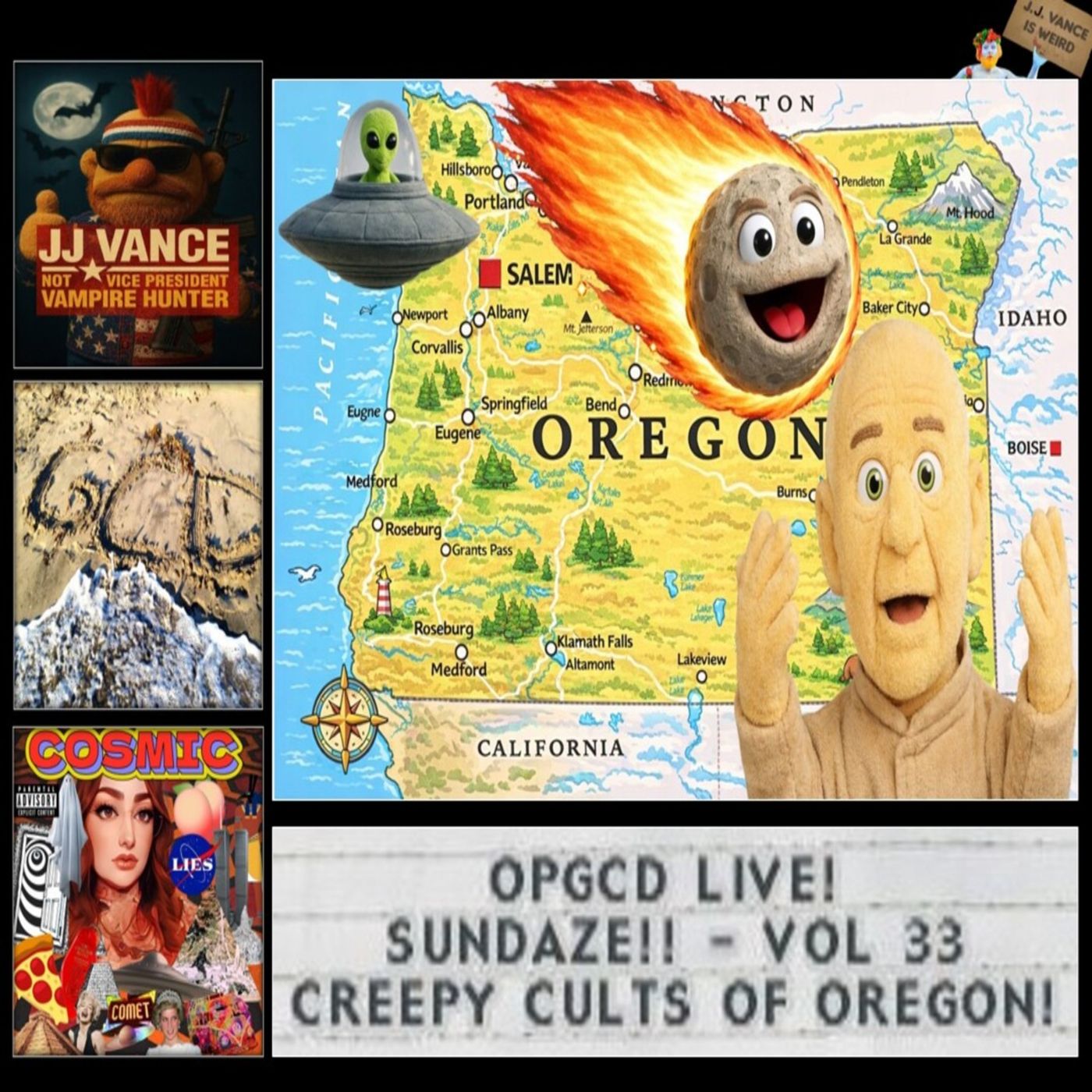 OpGCD Live! Sundaze!! - Vol 33 - Creepy Cults of Oregon - w/Julia the Cosmic Peach - PATREON PREVIEW