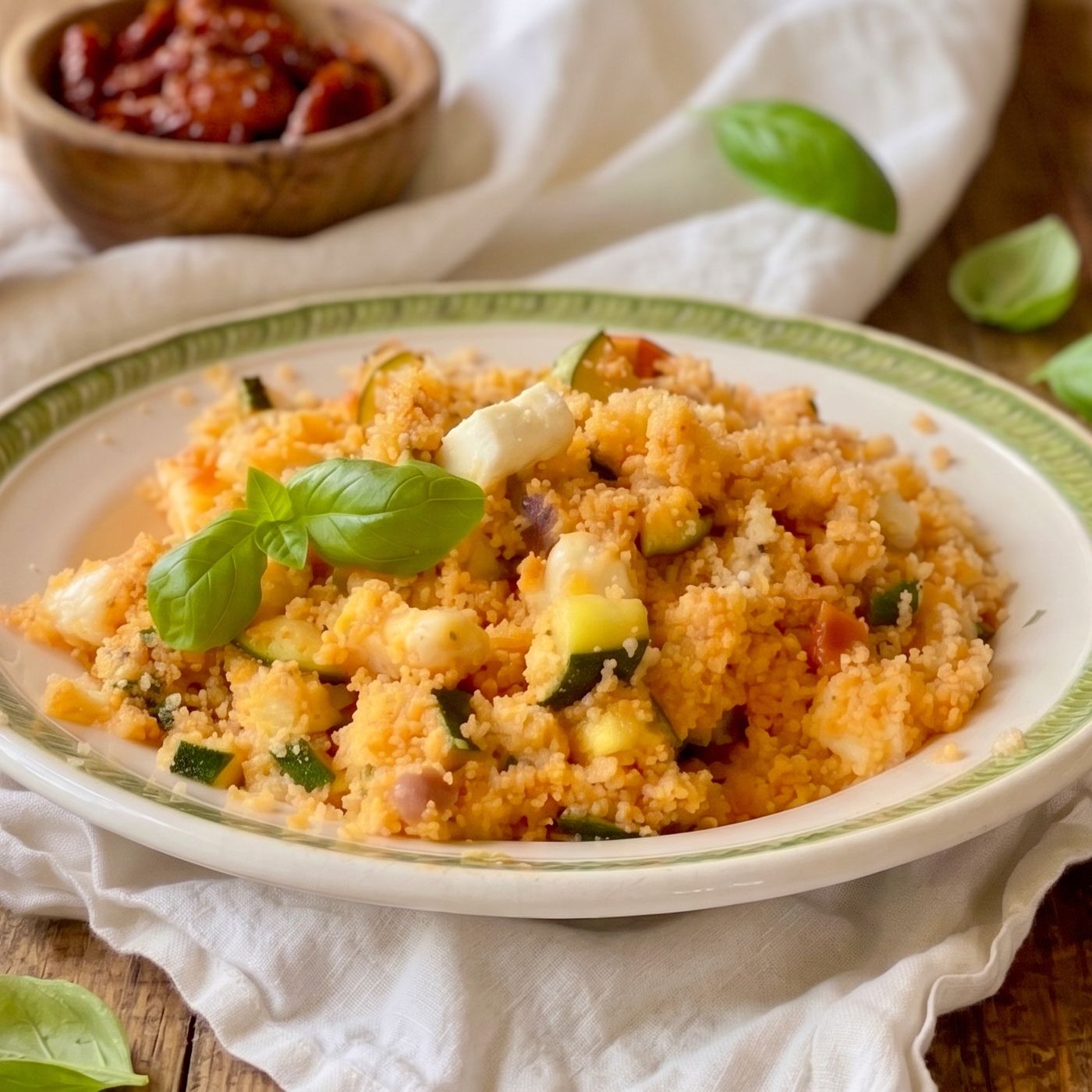 Cous cous con zucchine e pesto di pomodori secchi: la ricetta facile, estiva e saporita episode artwork