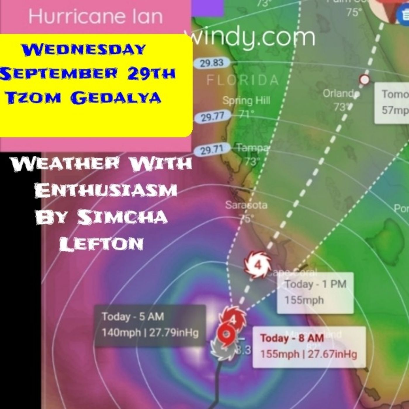 Powerhouse Hurricane Ian Heads into Florida Wednesday September 28th, 2022