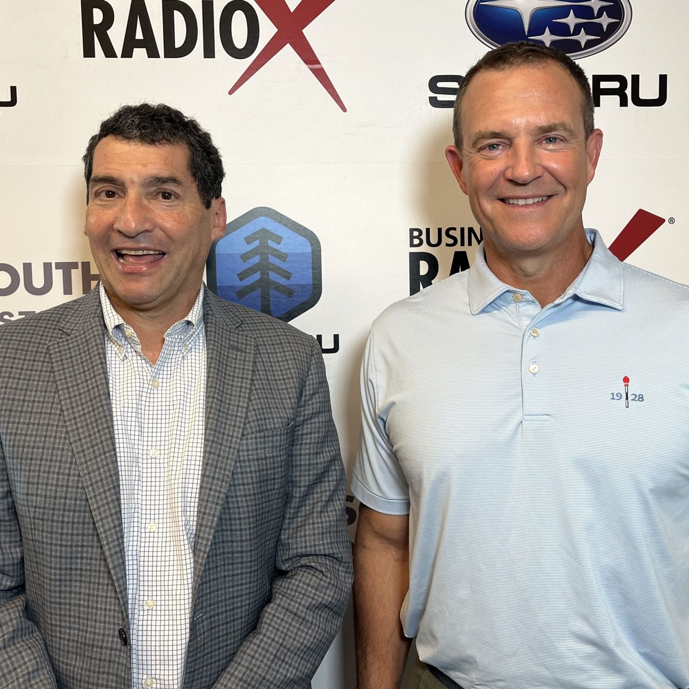 Aaron Lupuloff and Buck Lanford with the Gwinnett County Sports Hall of Fame episode artwork