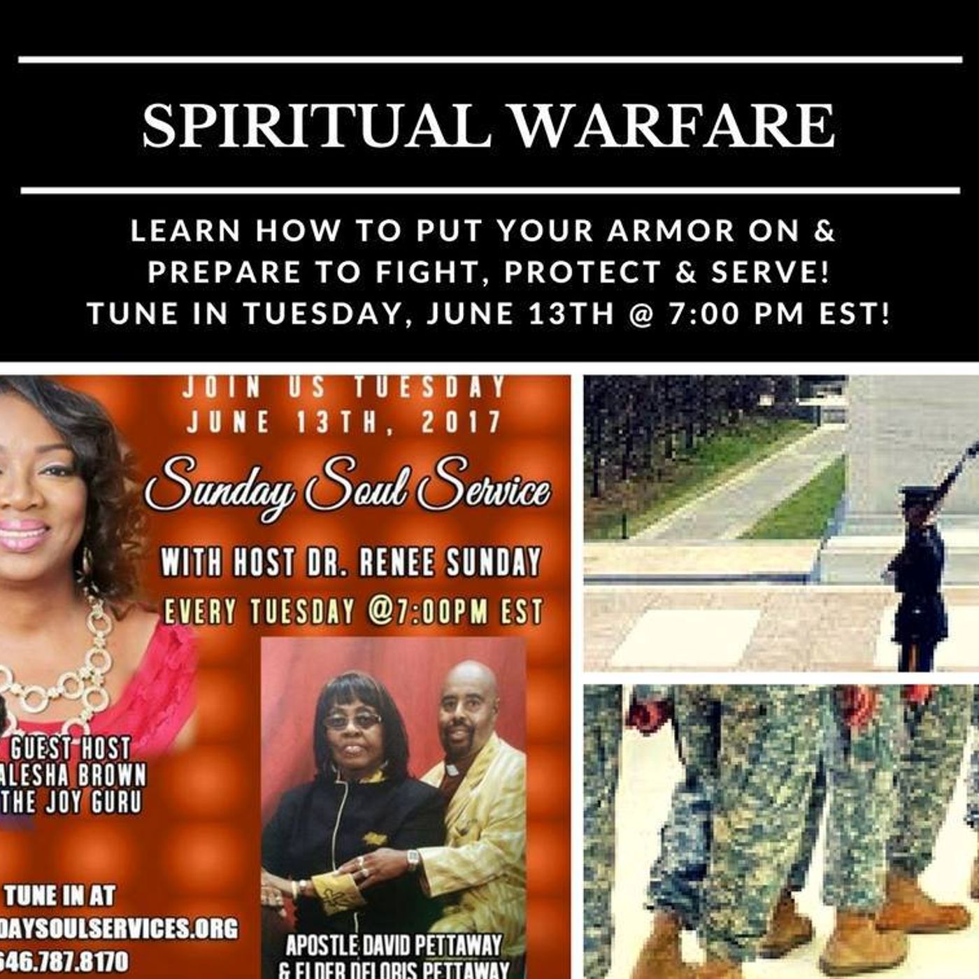 Sunday Soul Service-with-Host Alesha Brown Topic-Spiritual Warfare episode artwork