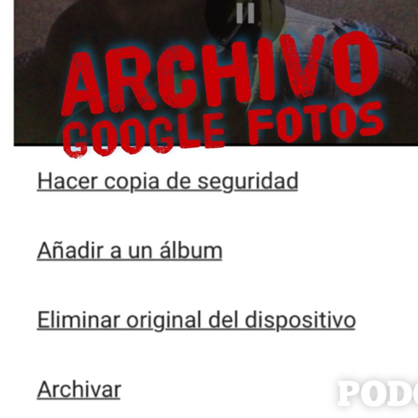 Archivar fotos en Google Fotos
