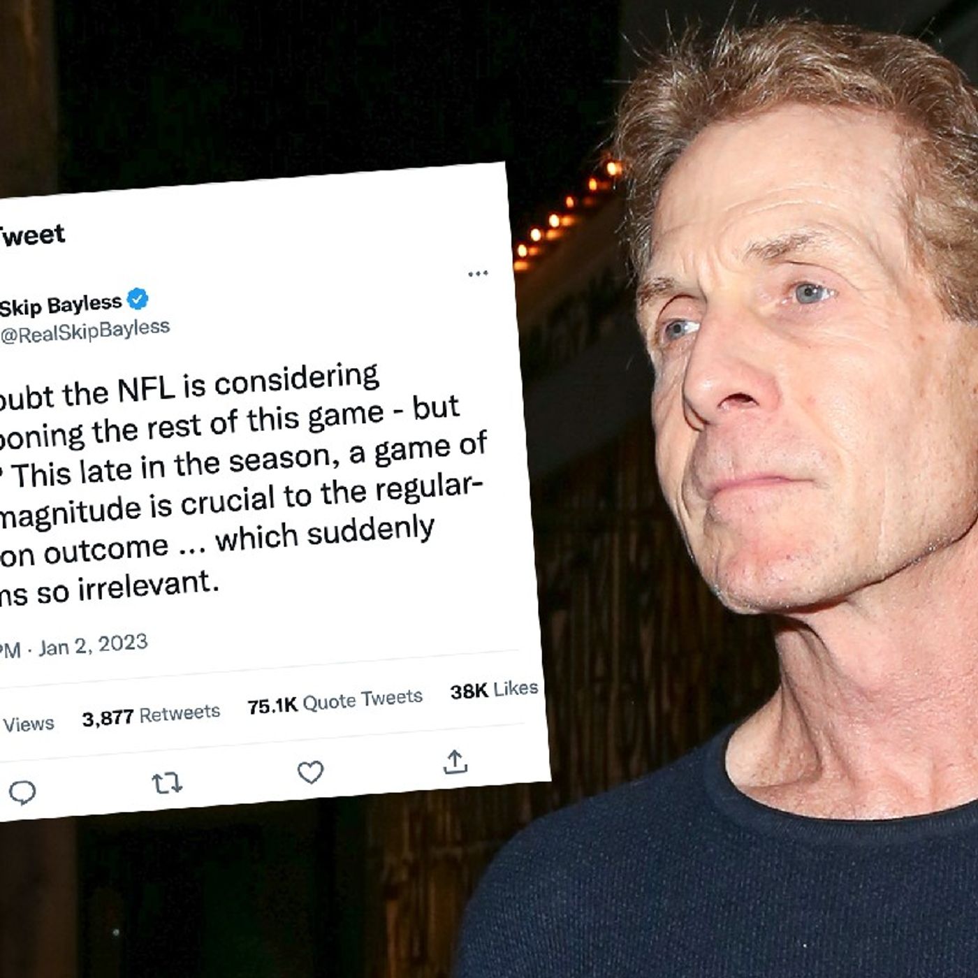 Athletes Call For Skip Bayless To Be Fired Over Damar Hamlin Tweet episode artwork