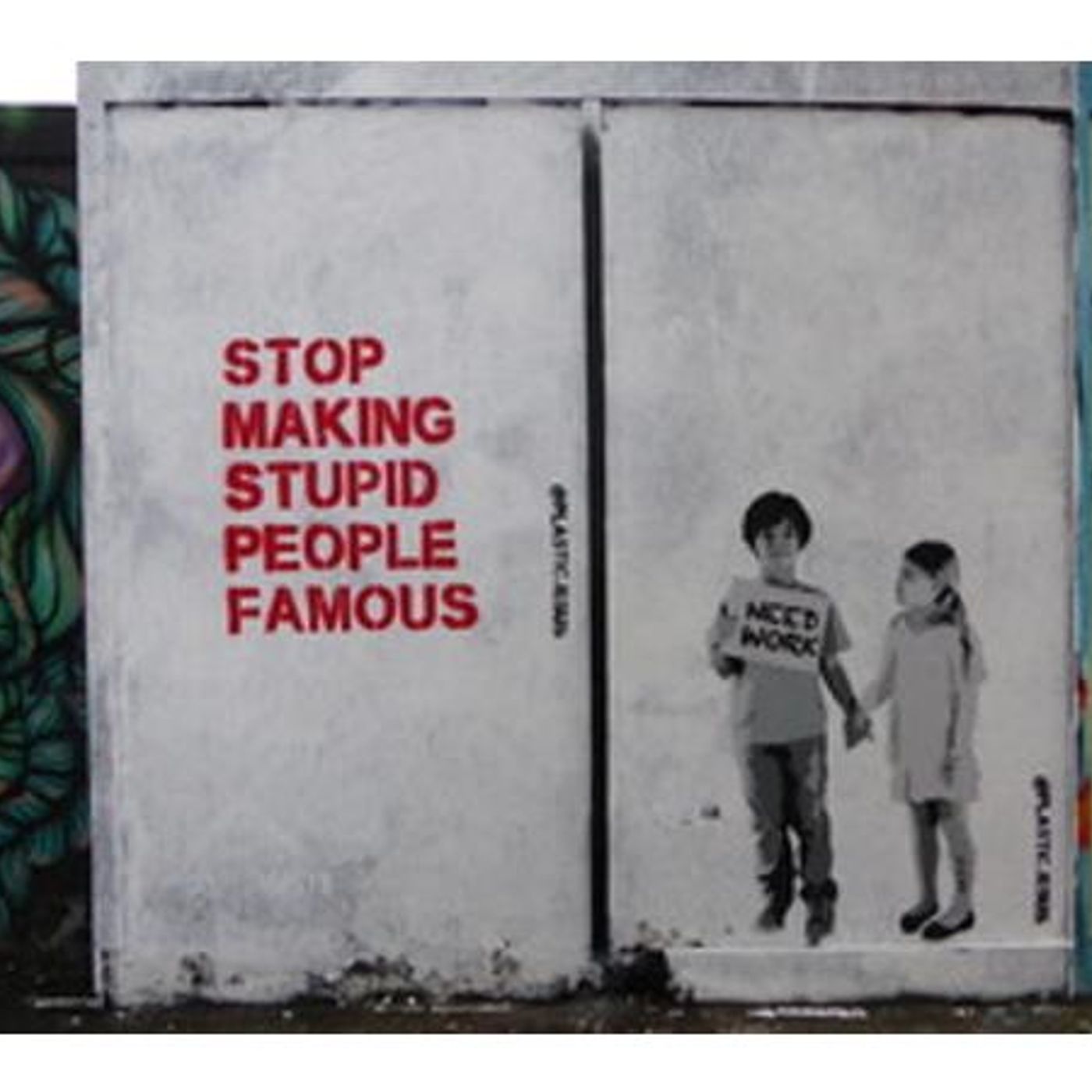 Street Artist, PLASTIC JESUS, talks News vs. Art on JessMessin' Broadcast episode artwork