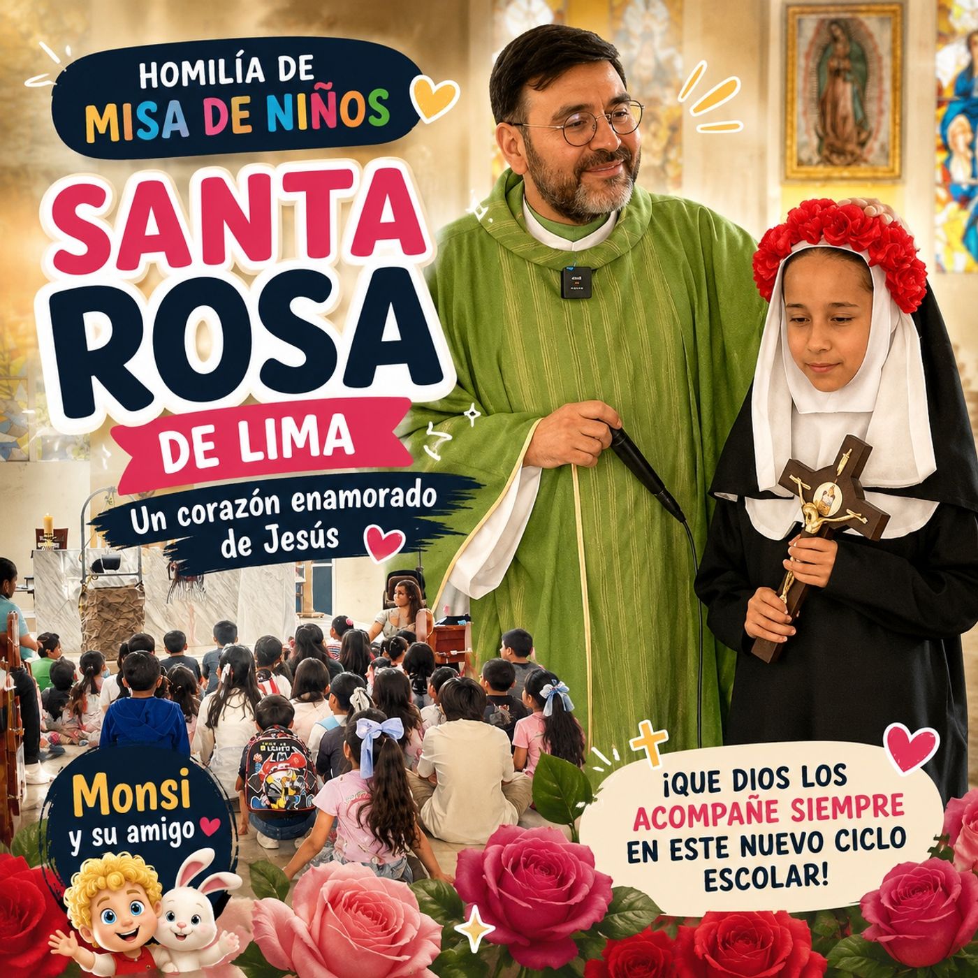 Hoy celebramos a Santa Rosa de Lima, explicó su hermosa vida a los niños. episode artwork
