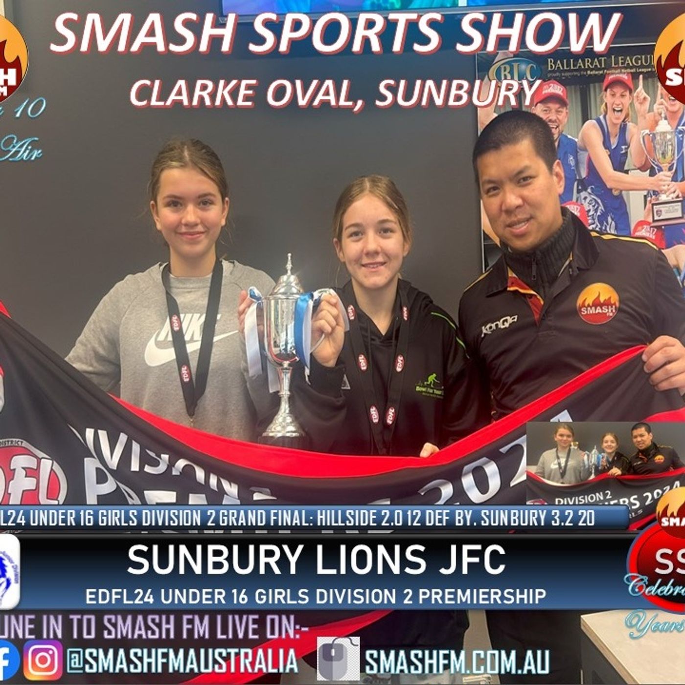 SSS10THYR: Sunbury Lions FNC Juniors EDFL24 U16 Girls Div 2 Premiership Interviews 160924