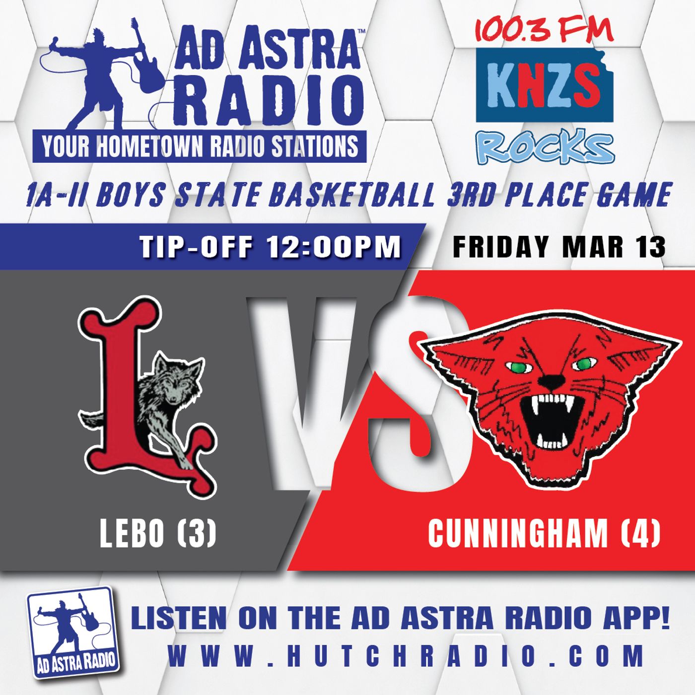Cunningham Wildcats vs Lebo Wolves High School Basketball (1A-II Boys State 3rd Place-March 13, 2026) episode artwork