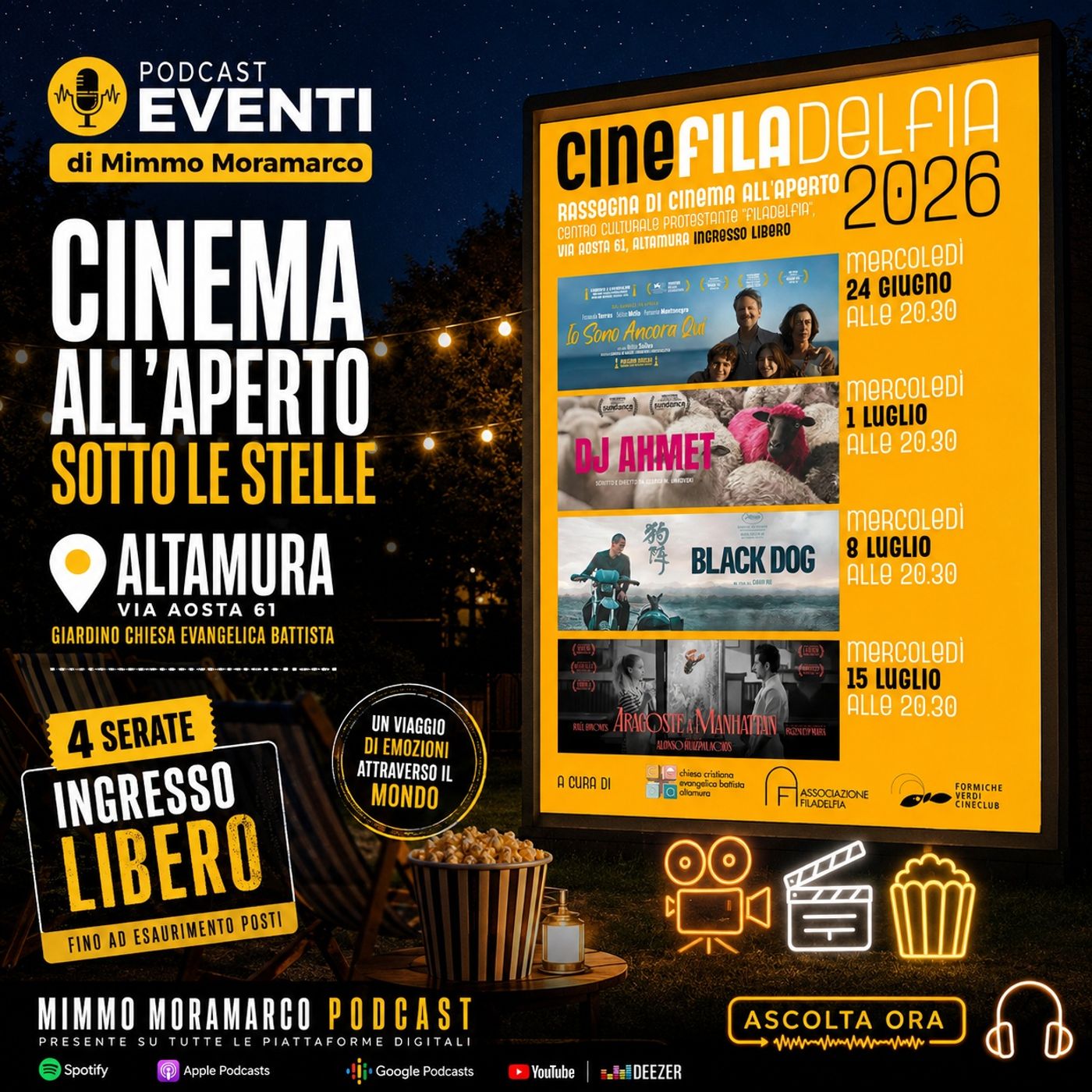 Quattro film, quattro Paesi, un viaggio nella libertà...CineFiladelfia: Altamura sotto le stelle episode artwork