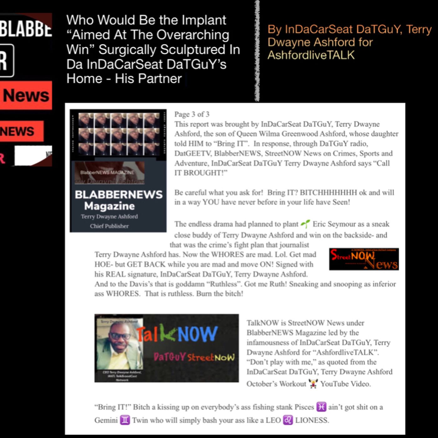 TerryTalkNews StreetNOW by Terry Dwayne Ashford