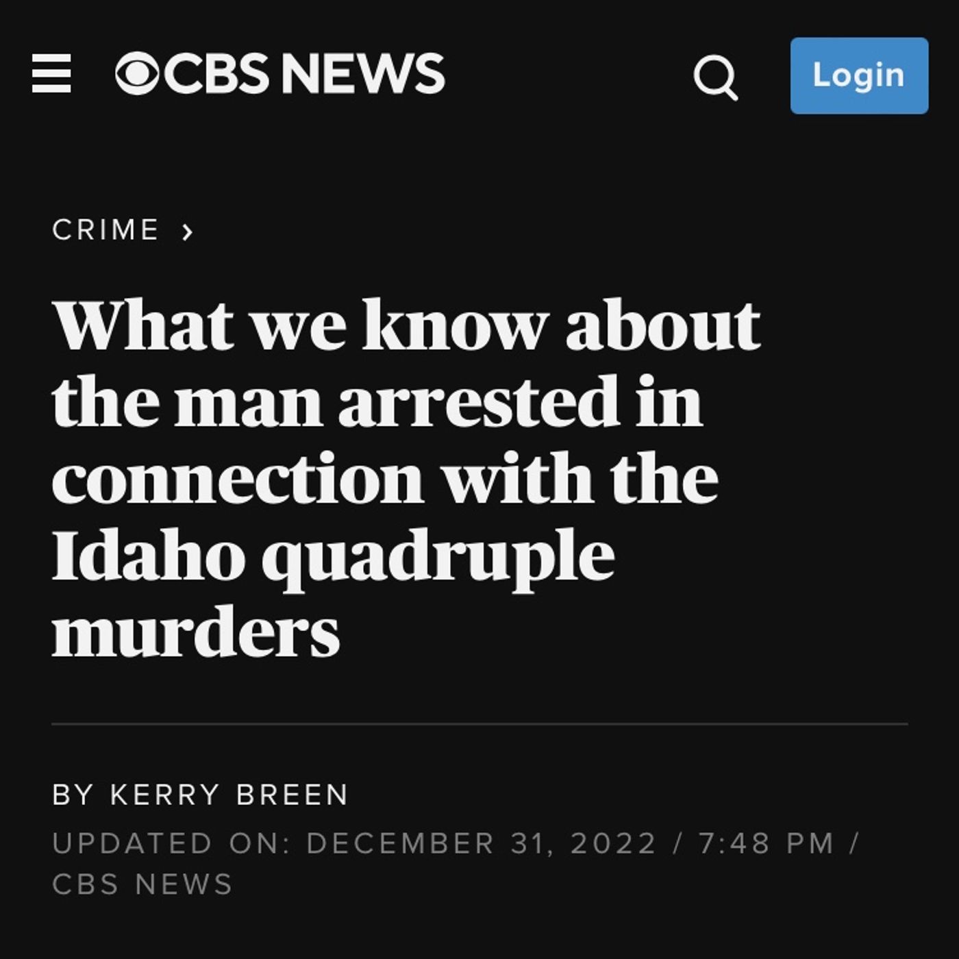 🛑Breaking News🛑 Bryan Christopher Kohberger, in connection with the murders of 4 Moscow Idaho College Kids episode artwork