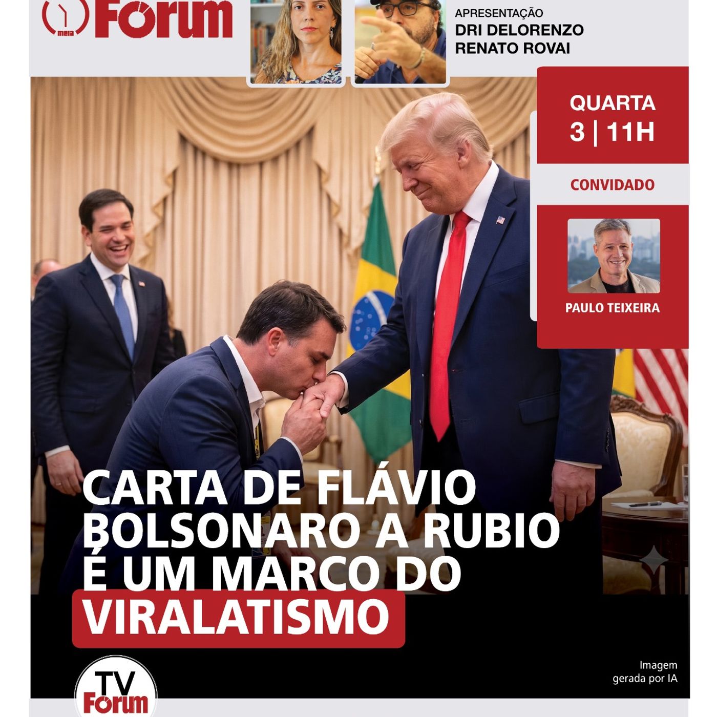 Tariflávio: Carta de Flávio Bolsonaro a Rubio é um marco do viralatismo | Fórum Onze e Meia 03.06.26 episode artwork