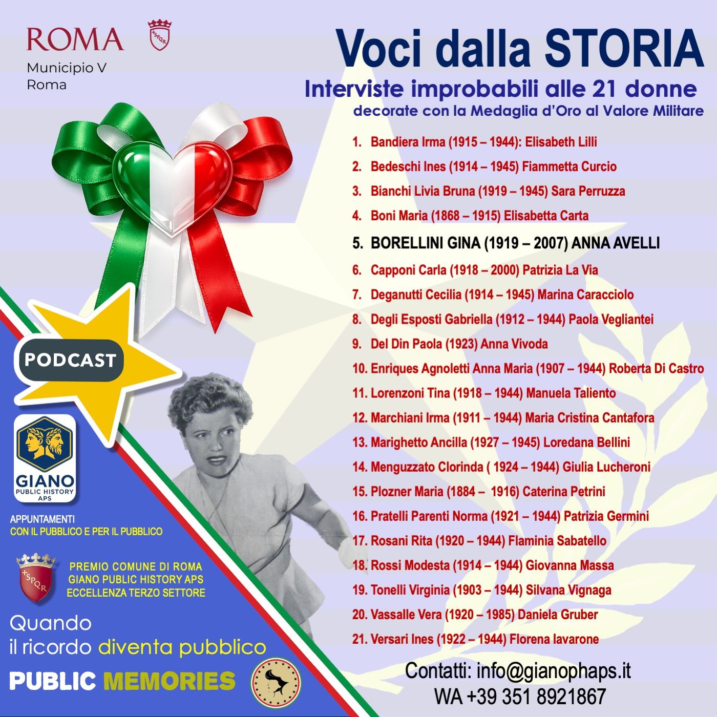 Gina BORELLINI – Dalla Resistenza al Parlamento: Staffetta partigiana, sopravvissuta al dolore personale e mutilata in battaglia: la storia episode artwork