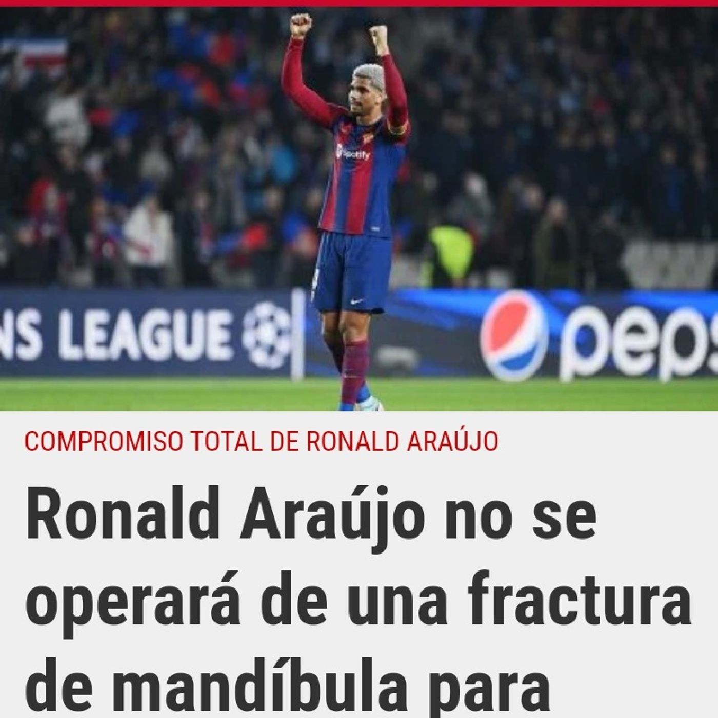 Ronald Araújo quiere jugar a pesar de su lesión en el pómulo derecho episode artwork