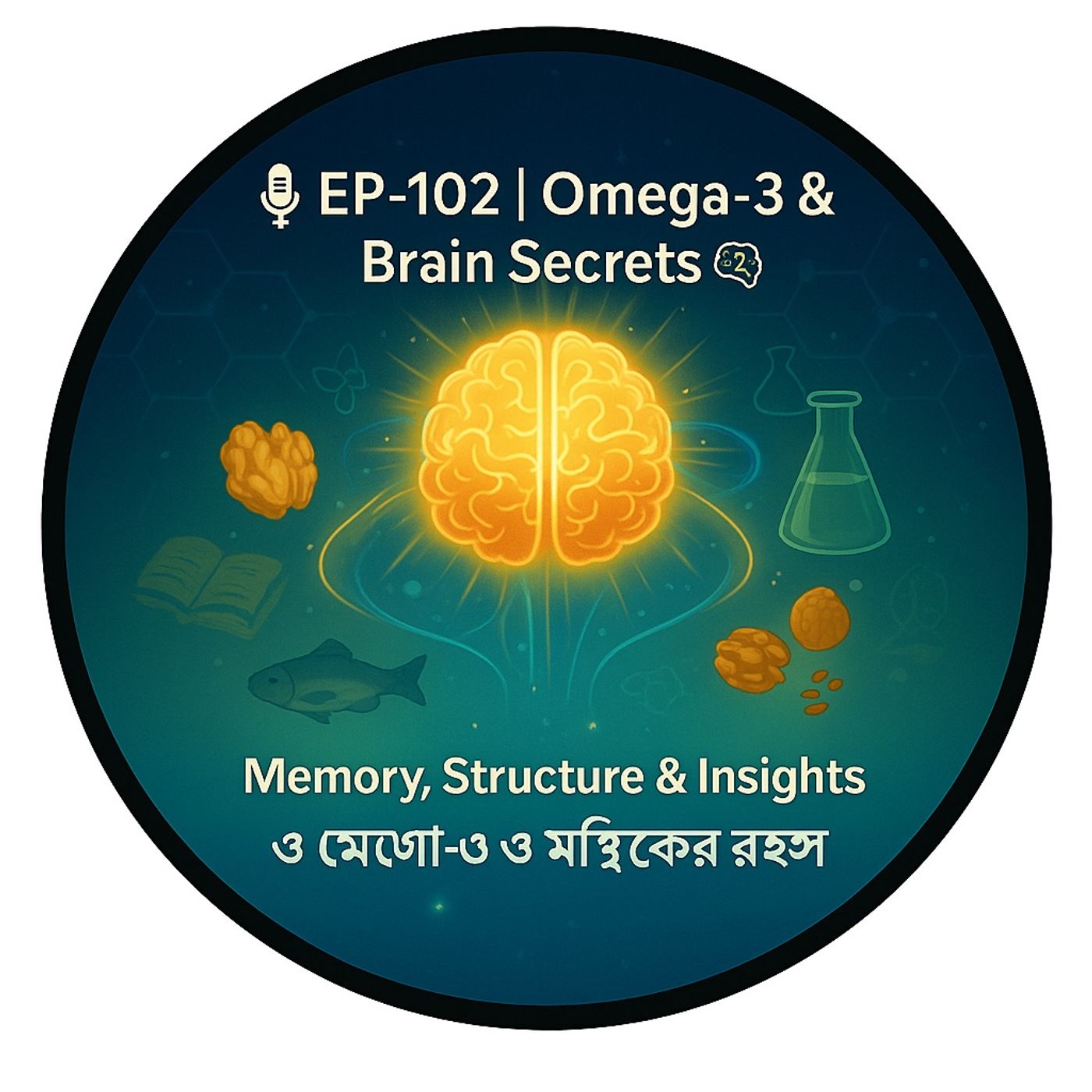 EP-102: | Omega-3 & Brain Secrets: Memory, Structure & Insights | ওমেগা-৩ ও মস্তিষ্কের রহস্য: স্মৃতি, গঠন ও বাস্তবতার গভীর| Wellness Podcast episode artwork