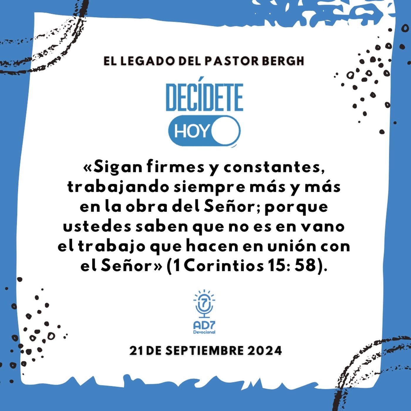 El legado del pastor Bergh | Devocional de Jóvenes | 21 de septiembre 2024