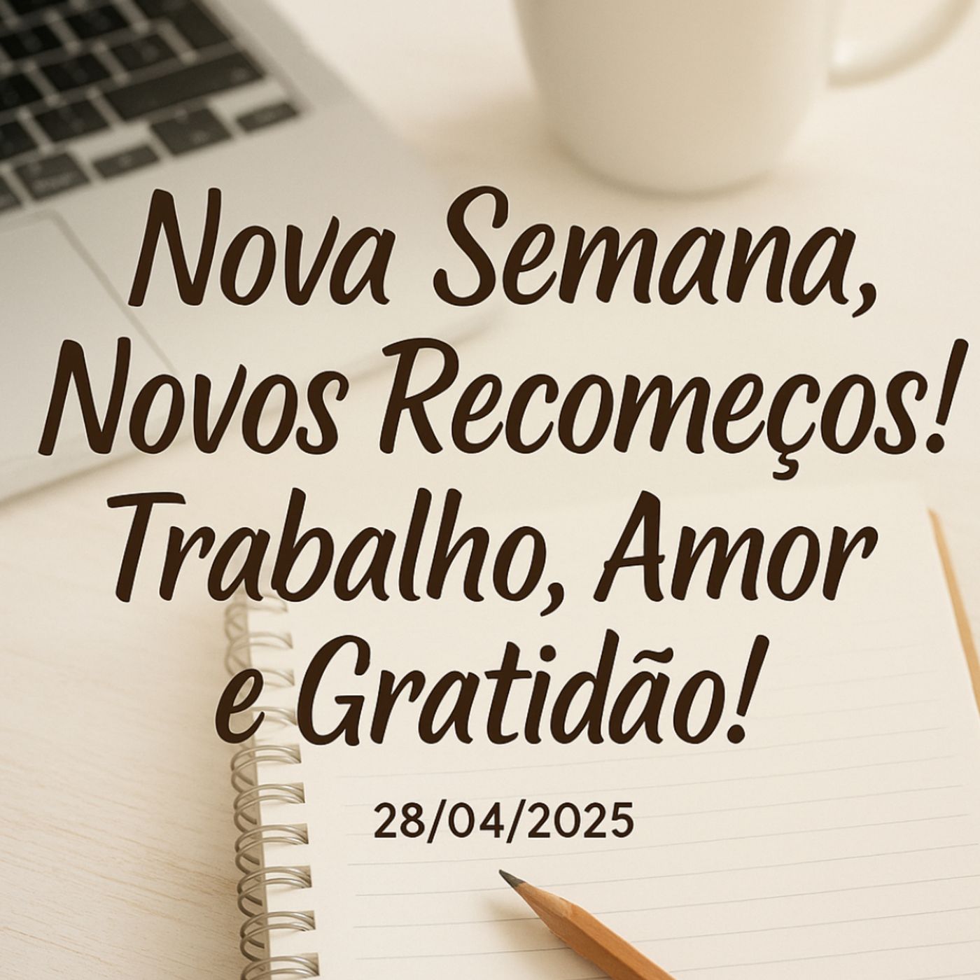☀️ Segunda-feira, 28/04/2025: Trabalho, Gratidão e Recomeço! ✨