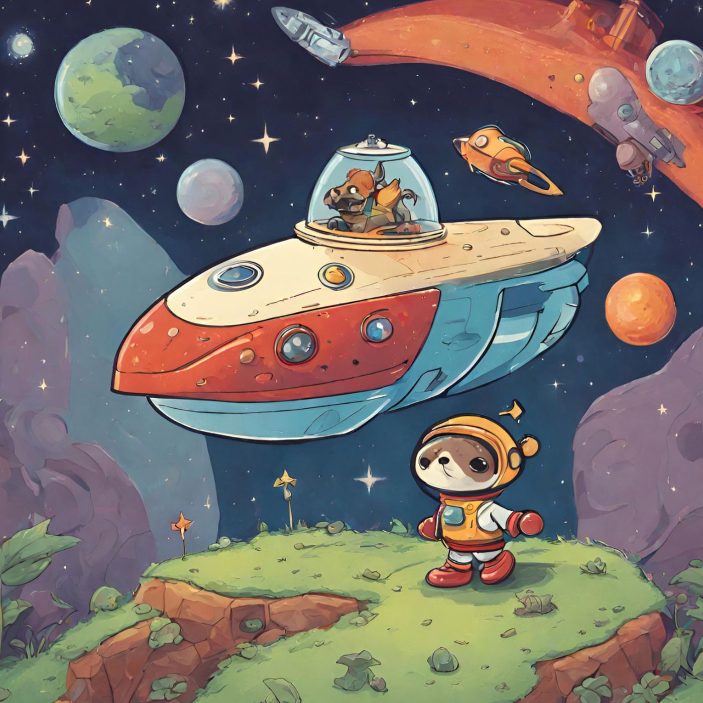 Pepito en su nave avanzada