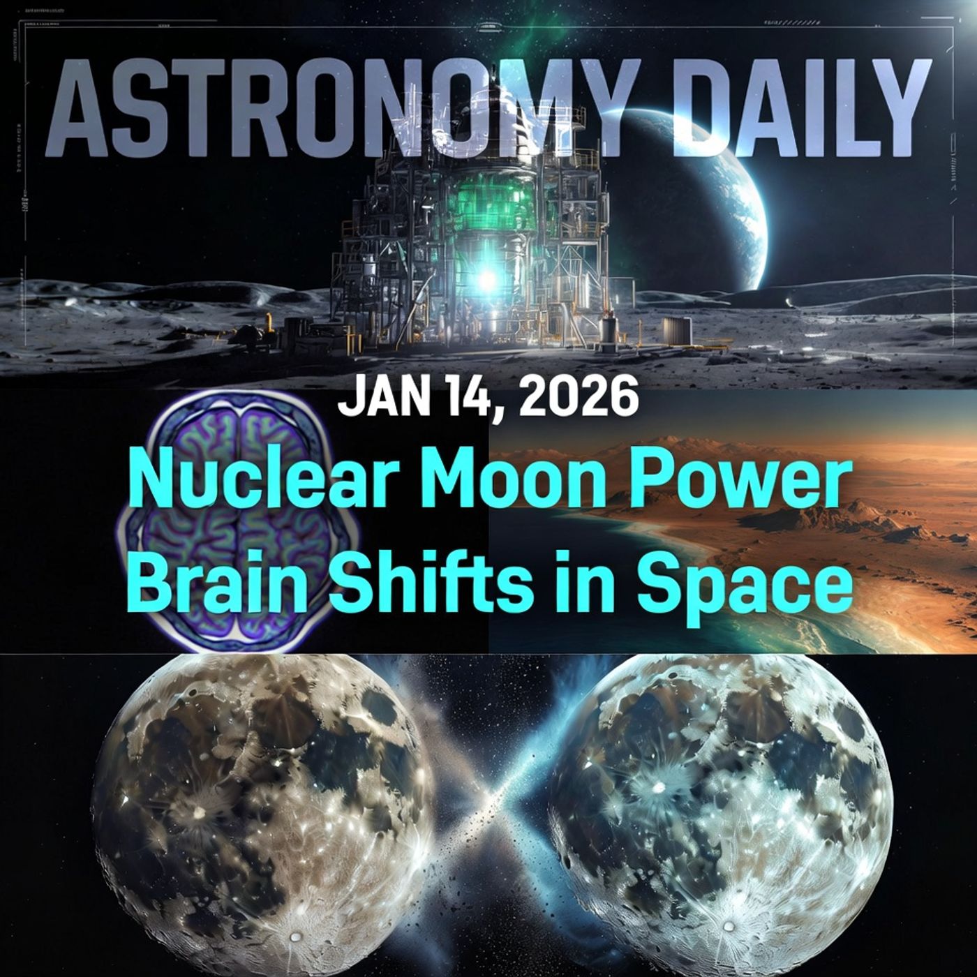 Nuclear Moon Power, Mars Ocean Evidence, and Brains in Space