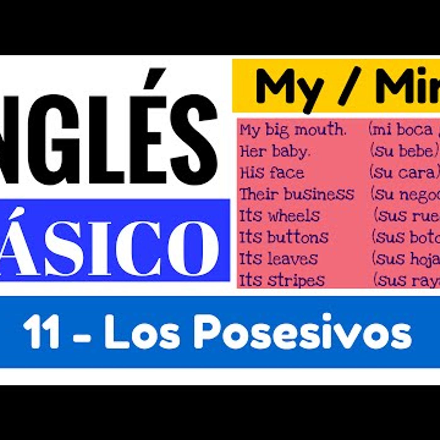 11. Posesivos con adjetivos, pronombres e indicar Propiedad o Posesión Yes en Inglés 1 [Video 11]
