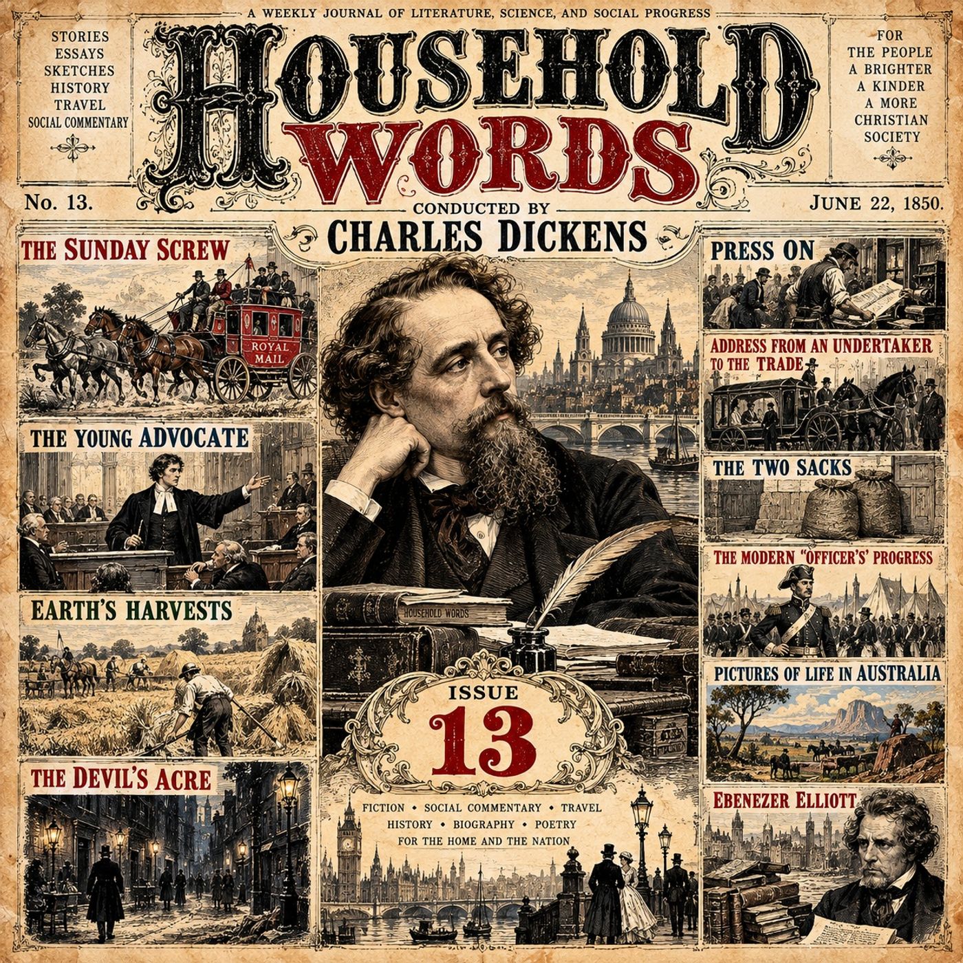 Household Words Issue 13 by Charles Dickens | Victorian Stories, Social Commentary, Mystery & Moral Drama episode artwork
