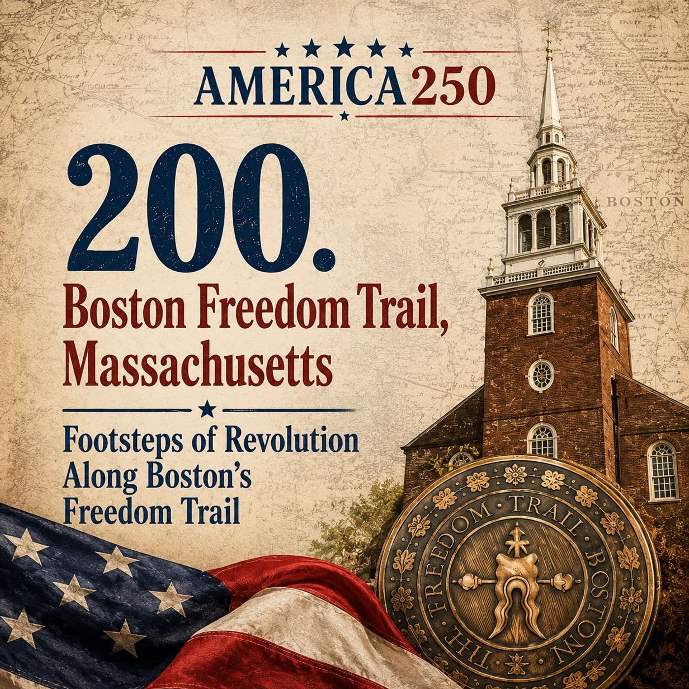 200. Boston Freedom Trail, Massachusetts - Footsteps of Revolution Along Boston's Freedom Trail episode artwork