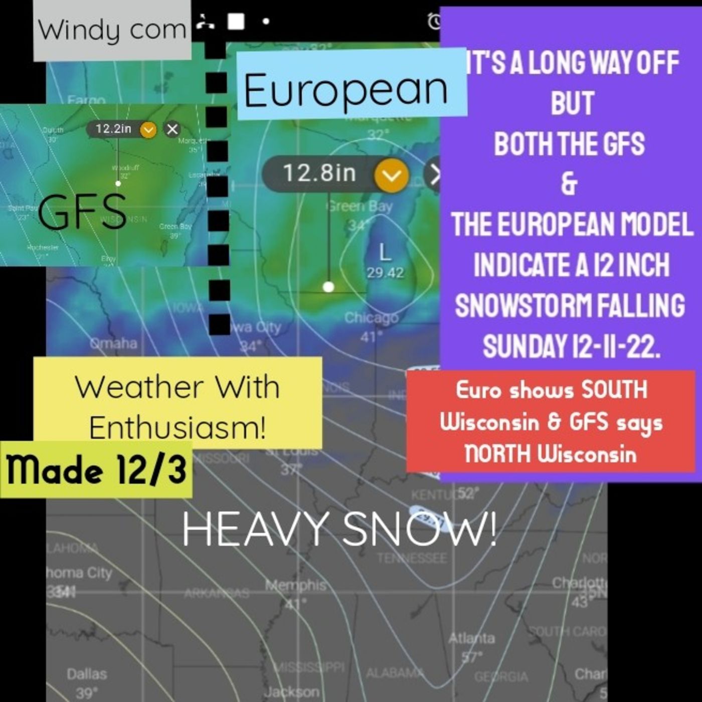 Colorado Low to effect Midwest Next Weekend (12-11-22 for Chicago and upper Midwest)