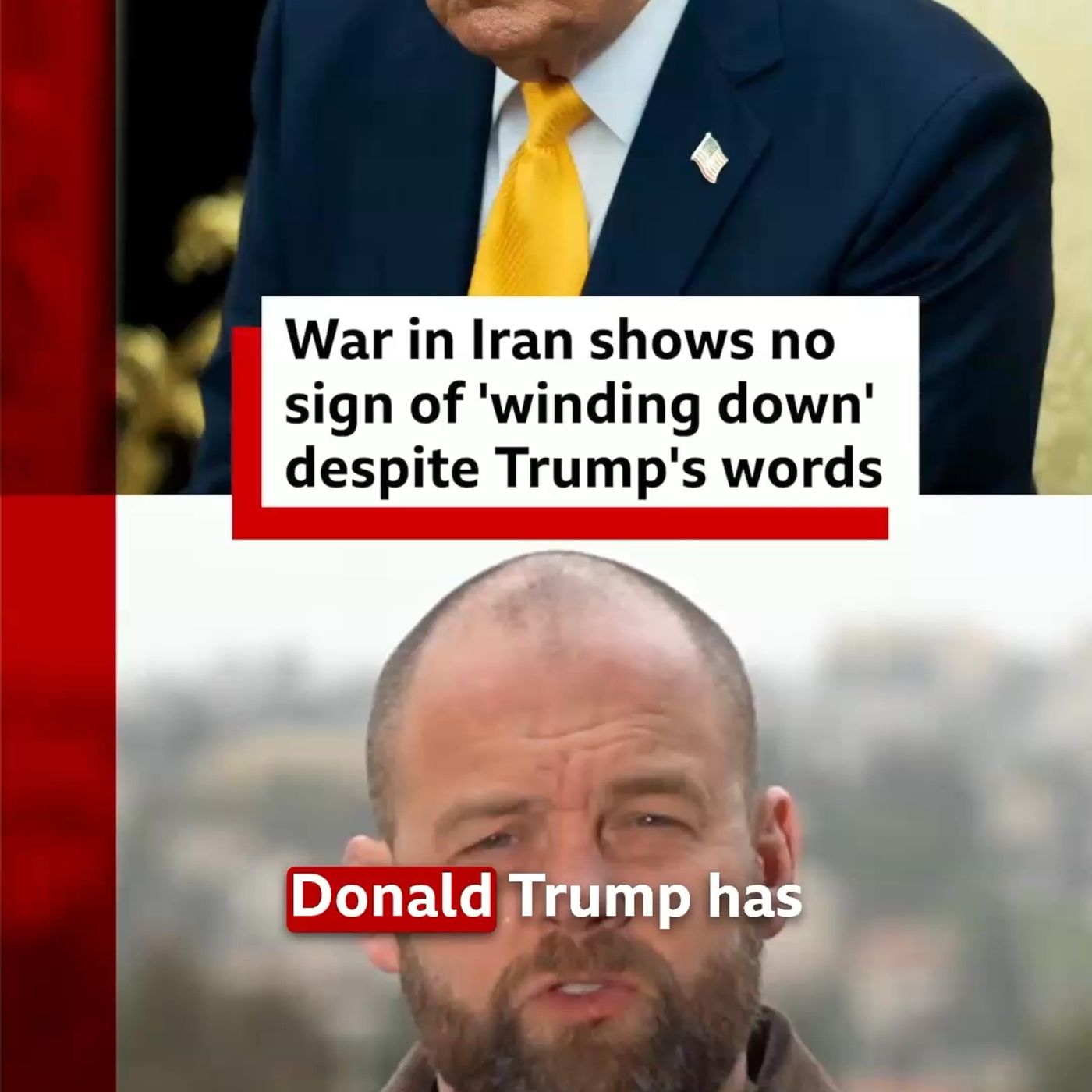 US President Donald Trump said the US was considering "winding down" its war in Iran - but there is no sign of it happening yet. #DonaldTrum episode artwork
