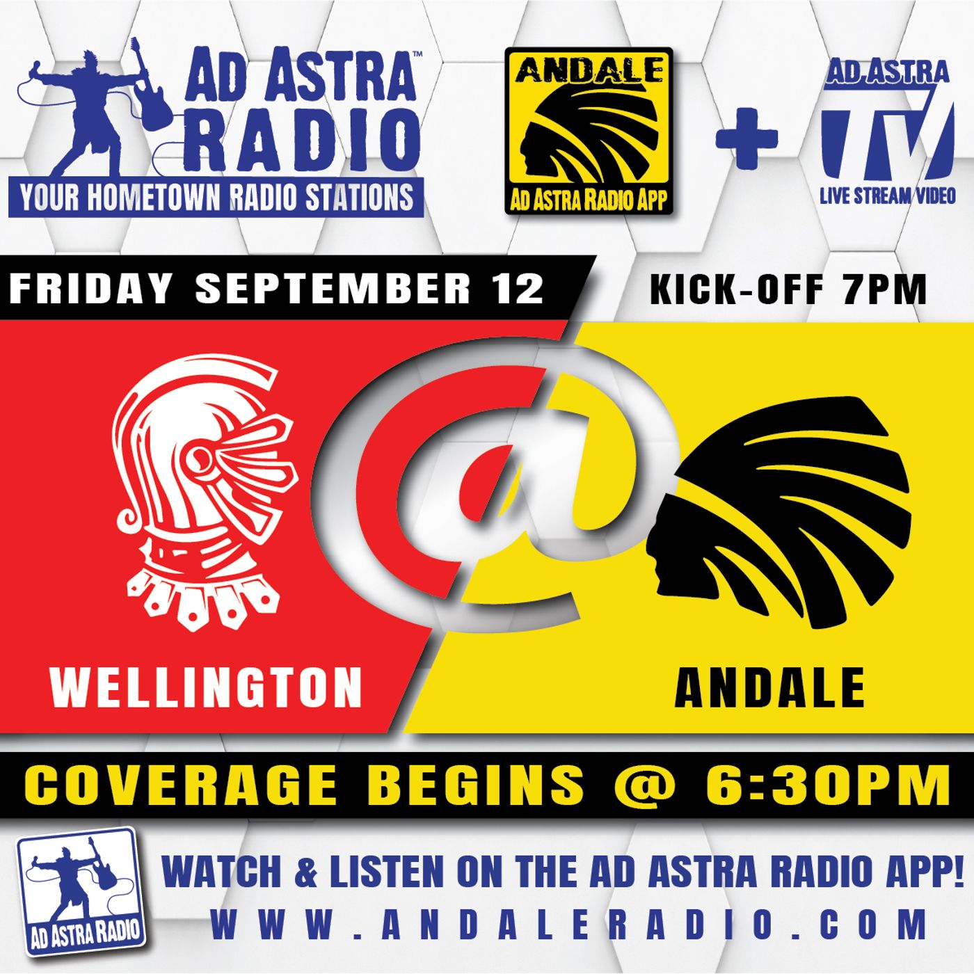Andale Indians hosting Wellington Crusaders Football (September 12, 2025) episode artwork