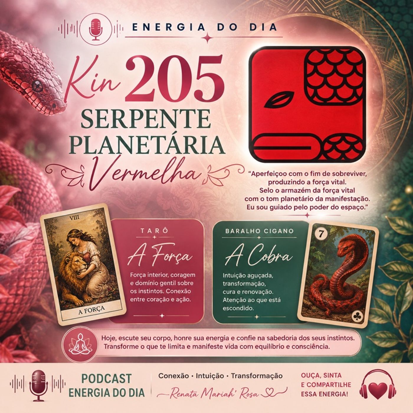 Energia do Dia  Kin 205 – Serpente Planetária Vermelha episode artwork