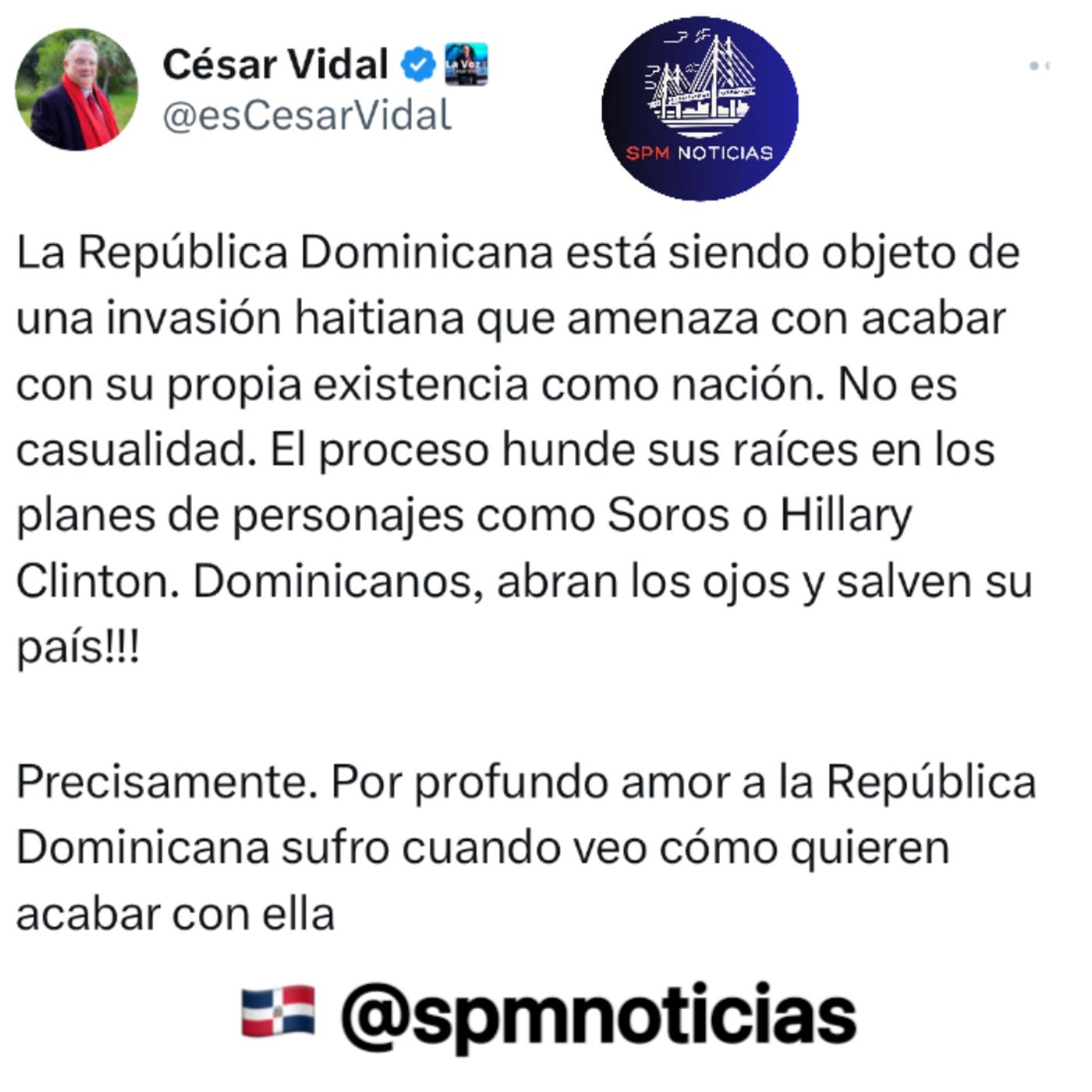 César Vidal advierte invasión haitiana amenaza con acabar con la existencia de la República Dominicana como nación. episode artwork