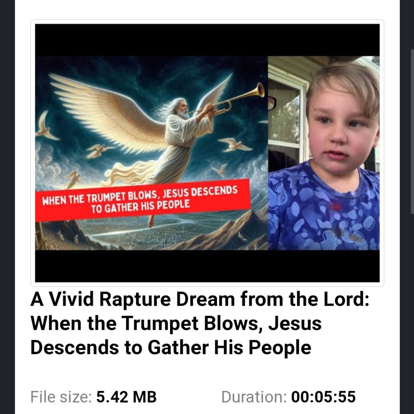 Vivid Rapture Dream from the Lord: When the Trumpet Blows, Jesus Descends to Gather His People episode artwork