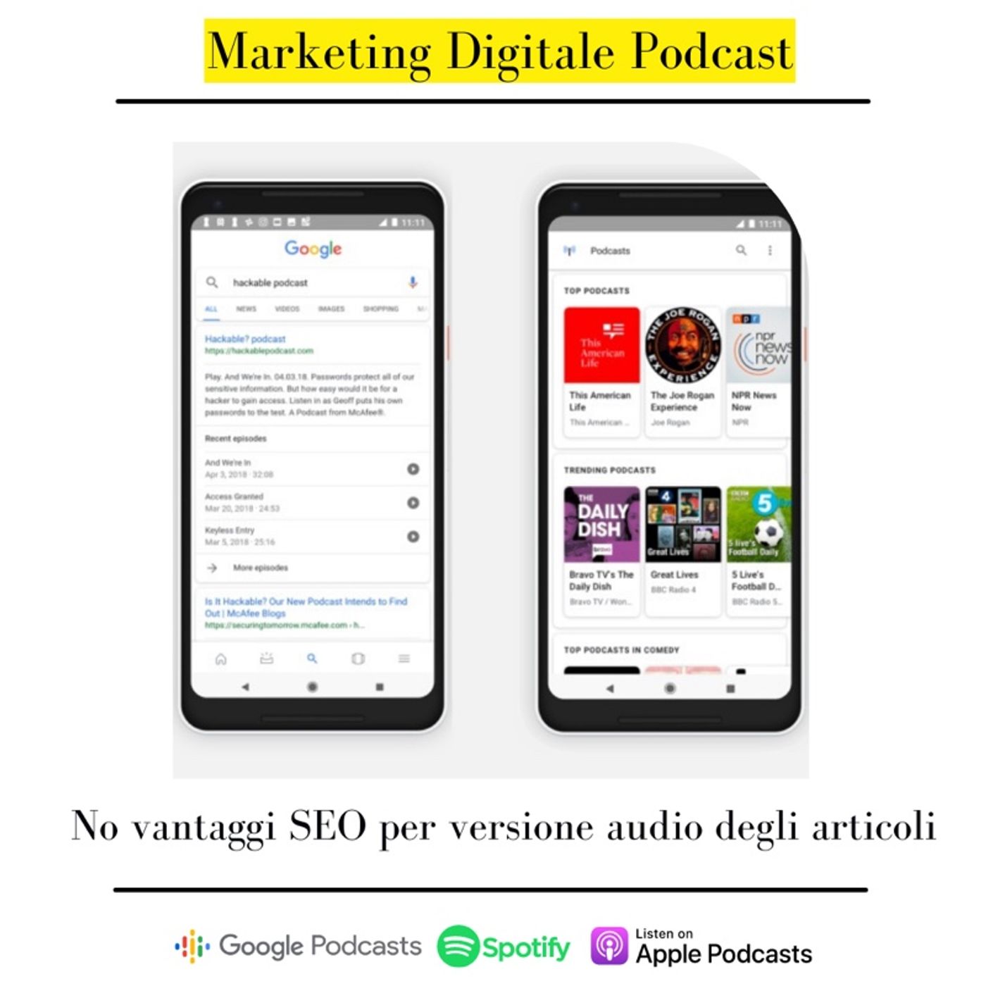 No vantaggi SEO per la versione audio degli articoli