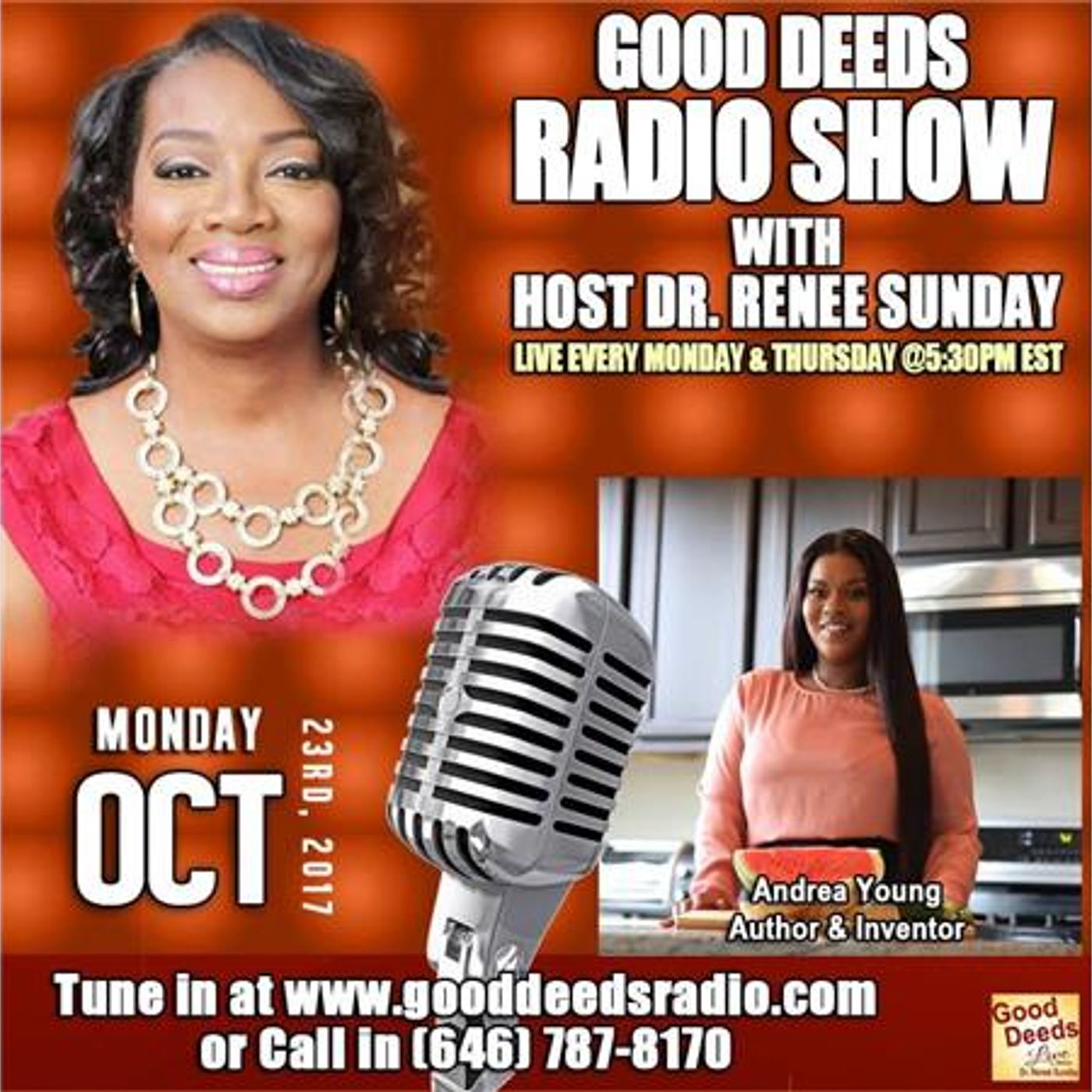 Andrea Young, Author & Inventor shares on Good Deeds Radio Show episode artwork