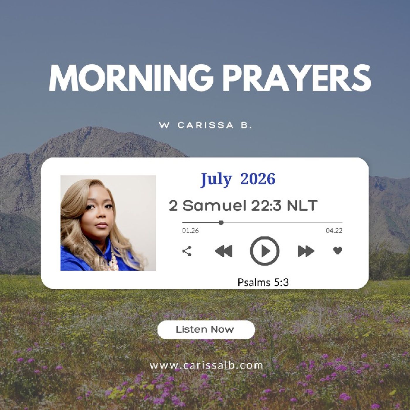 Morning Prayers w Carissa B 2Samuel 22:3