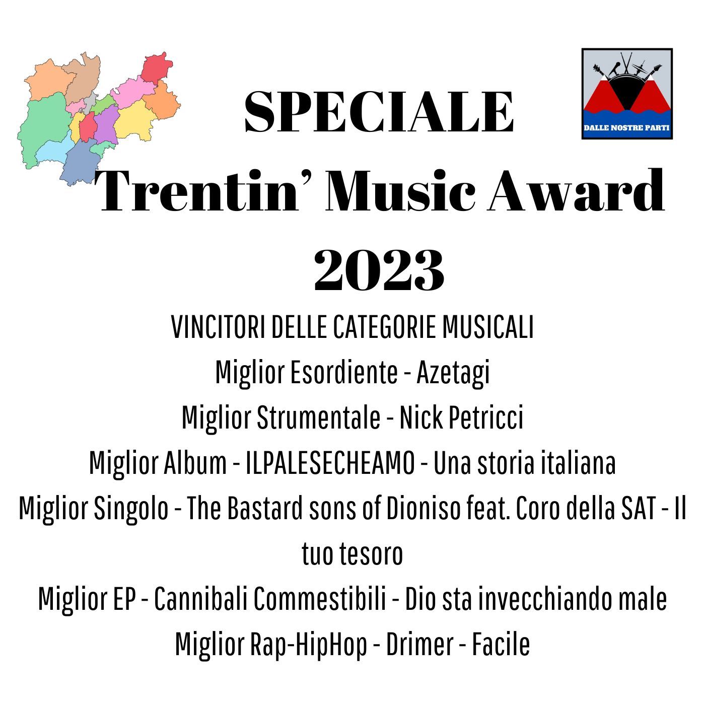 I Vincitori delle Caterogie Musicali - Azetagi, Nick Petricci, ILPALESECHEAMO, The Bastard Sons of Dioniso, Cannibali Commestibili e Drimer episode artwork