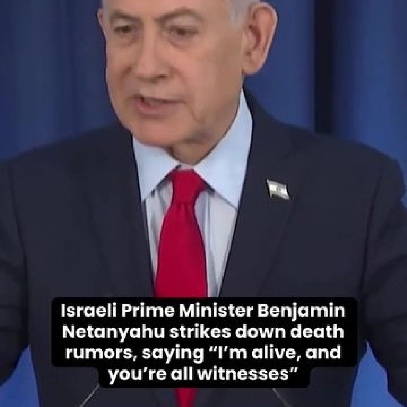 Israeli Prime Minister Benjamin Netanyahu addressed online rumors about his death on Thursday, telling the press, "I just want to say I'm al episode artwork