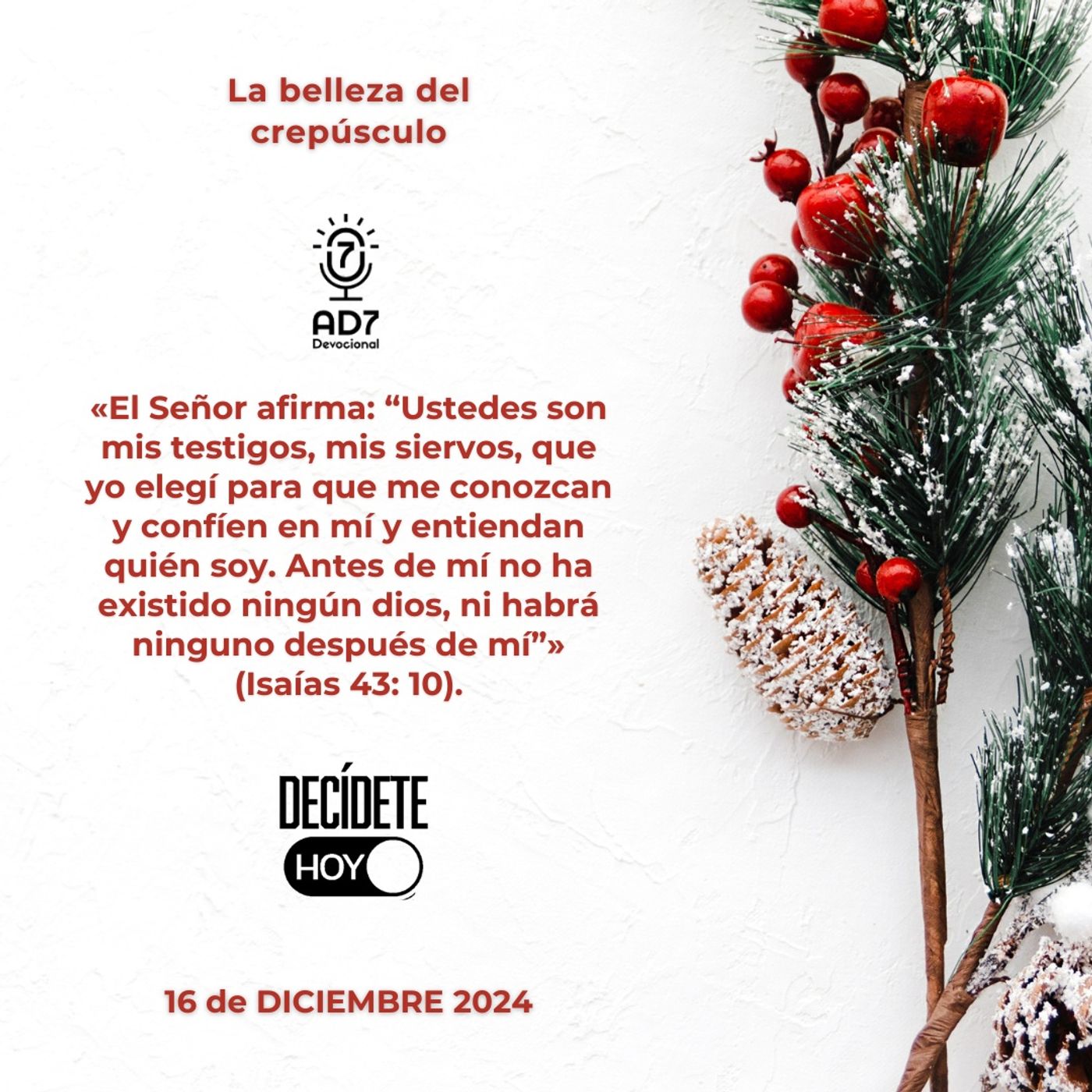 La belleza del crepúsculo | Devocional de Jóvenes | 16 de diciembre 2024