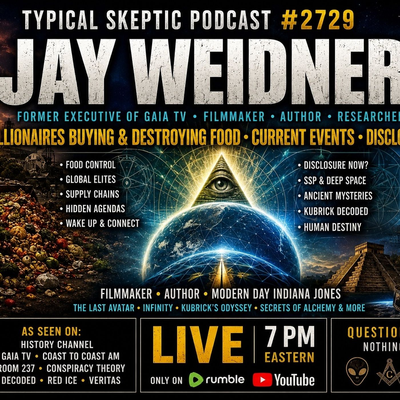Disclosure, Food Supply, Kubrick & Hidden Agendas - Jay Weidner EXCLUSIVE -Typical Skeptic #2729 episode artwork