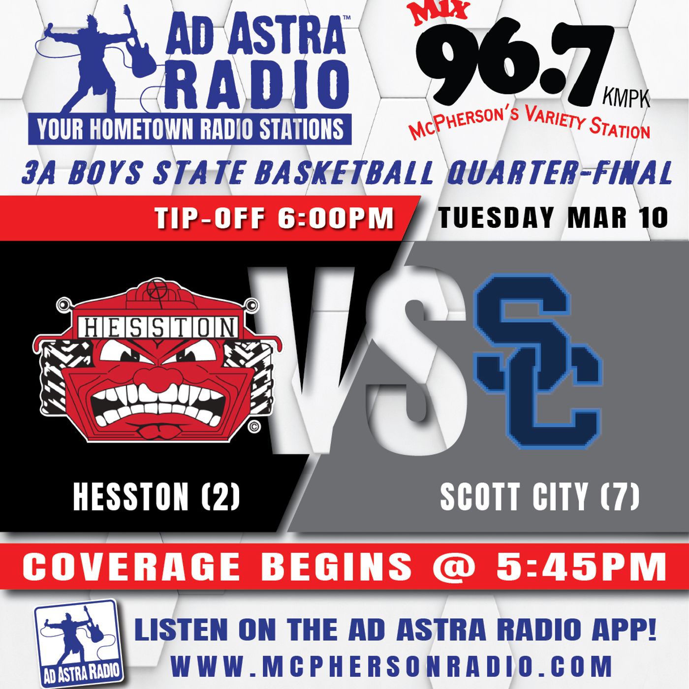 Hesston Swathers vs Scott City Beavers High School Basketball (3A Boys State Quarterfinal-March 10, 2026) episode artwork