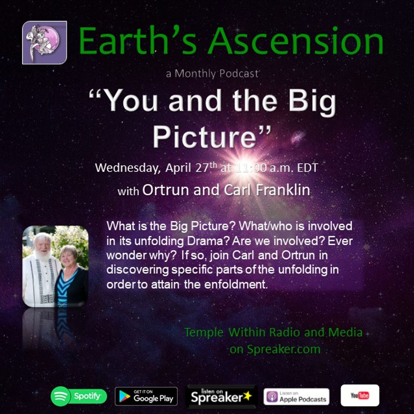 Earth\'s Ascension with Ortrun and Carl Franklin